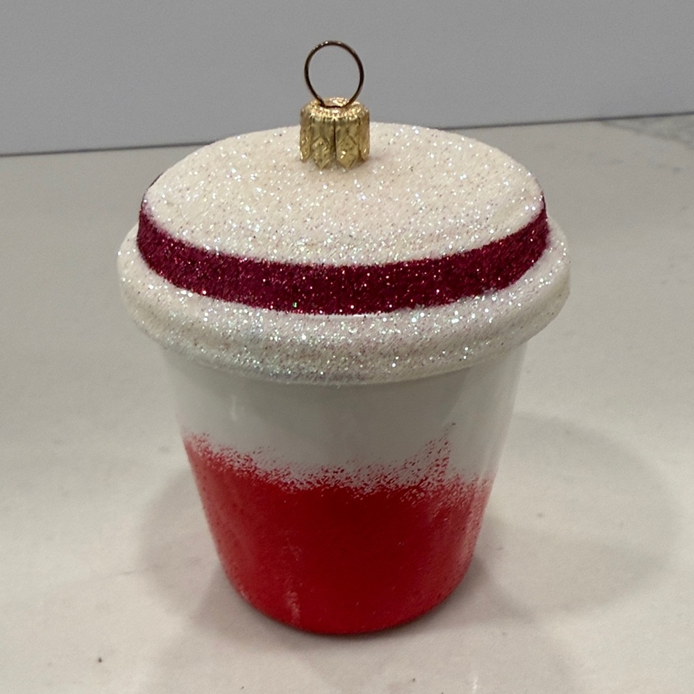 Glittery Raspberry Ice Cream Ornament - Picture 4 of 6